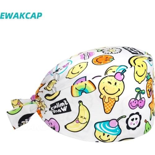 25PCS Scrub Cap High Quality 100% Cotton Adjustable Nursing Caps Uniform Accessories Dental Clinic Working Scrubs Hat Wholesale