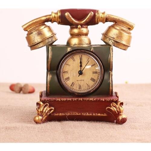Retro Creative Book Phone Watch Clock Living Room Bar Cafe Resin Storage Tank Decoration Desktop Home Decoration