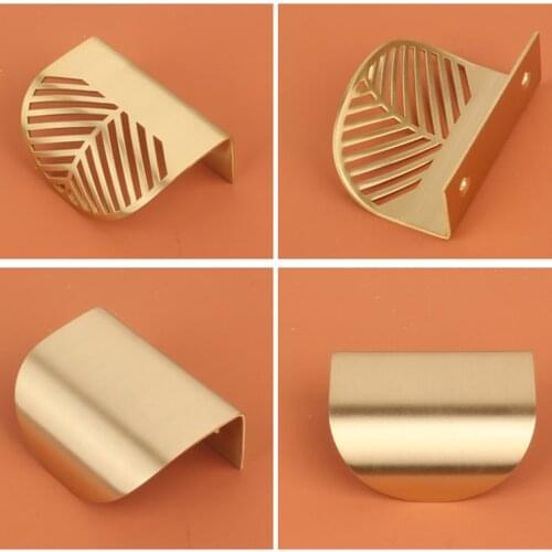 Leaf shaped Handle Gold Brushed Hollow Pulls Furniture Cabinet Leaves Knob Zinc Alloy Decor Cupboard drawer screws 60mm/118mm
