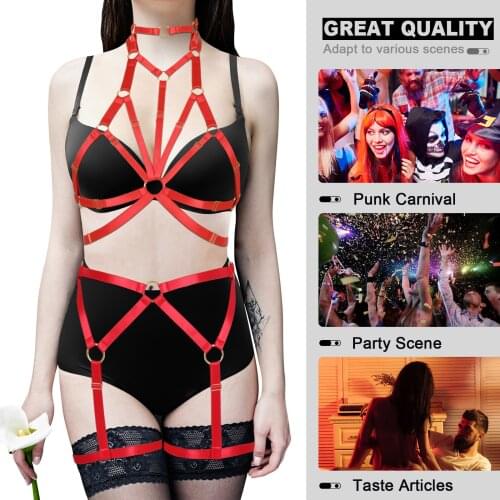 Sexy Underwear Gothic Suspenders Bondage Straps Stocking Body Lingerie Sexy Women Leg Harness Garter Belt Erotic Garter Sex Toys