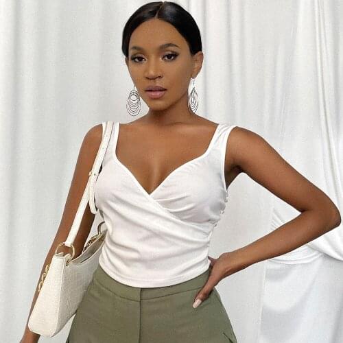 Sexy v neck corset crop tops t shirt Summer clothes for women Casual club party tank top vintage egirl bustier tops dropshipping