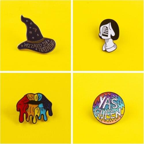 Hat Metal Badges For Clothes Brooch Enamel Pin On Jeans Jacket Accessories Lapel Pin Icon On a Backpack Set Stripes For Clothes