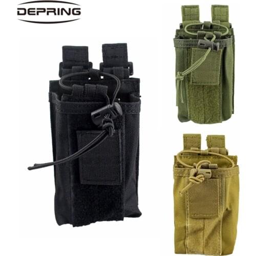 Tactical Radio Holder Molle Radio Holster Military Heavy Duty Radios Pouch Bag Adjustable Storage Tools Case for Walkie Talkies