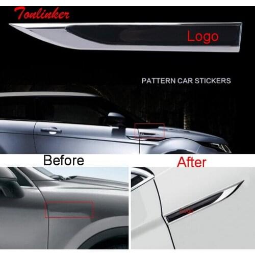 Tonlinker Car bady side Exterior Cover stickers For Volkswagen serie Car Styling 2 PCS ABS Chrome Cover sticker