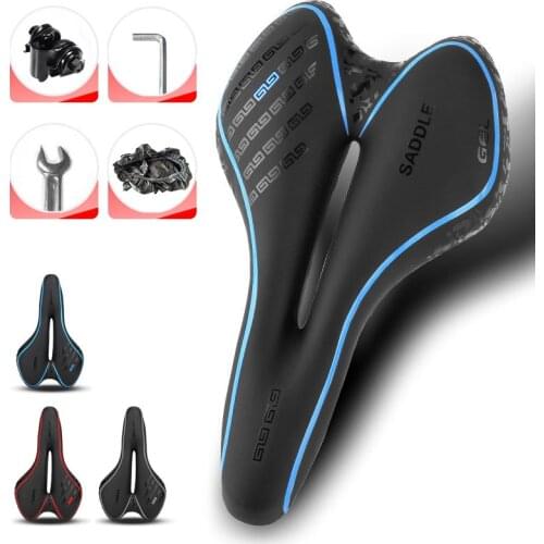 Bike Saddle Silicone Cushion PU Leather Surface Silica Filled Gel Comfortable MTB Cycling Seat Shockproof Bicycle Front Seat Mat