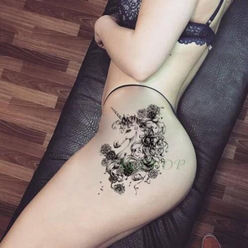 Waterproof Temporary Tattoo Sticker unicorn myth animal large size art tatto flash tatoo fake tattoos for girl men women