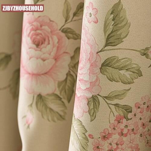 Rose Print Full Window Shade Cloth Pastoral Romance Curtains for Bedroom Living Room Fashion Morden Tulle Luxury Home Decor