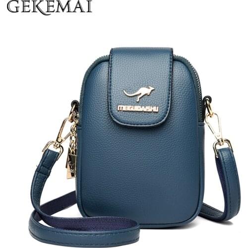 New Letter Design Ladies Shoulder Bags 2021 Mini Solid Color Buckle Messenger Bag High Quality Leather Women Mobile Phone Bags