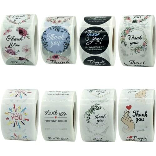 1.5Inch/500pcs Novel Discoloration Thank You Stickers Labels for Business Scrapbooking Packaging Envelope Wedding Decor Tags