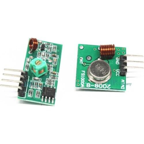 1pair 433MHZ RF Transmitter And Receiver Link Kit For Arduino ARM MCU DC 5V External Antenna AM Mode VCC Voltage Module