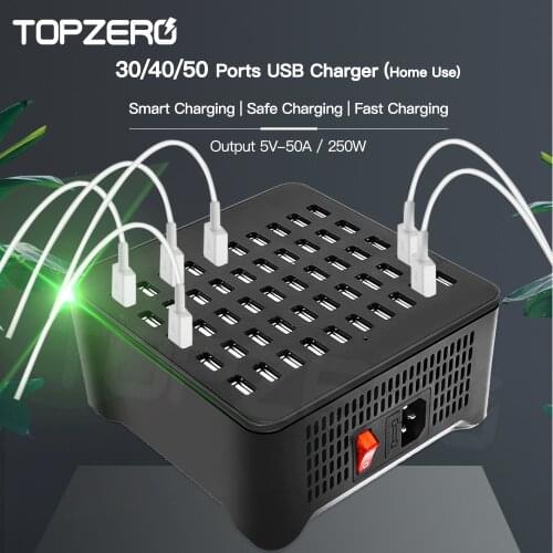 250W 50 Ports USB Fast Charger For iPhone 7 8plus 11 Pro Max xiaomi Huawei Tablet Adapter HUB Charing Station Phone Charger