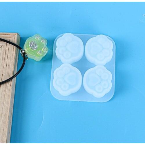4-Cavity Cats Claw Pendant Earrings Crystal Epoxy Resin Mold Keychain Silicone Mould DIY Crafts Jewelry Casting Tools