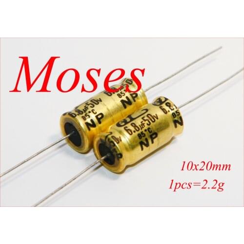 50v 6.8uf Original New Axial Audio NP Bipolar Electrolytic Capacitor Capacitance 10x20mm +/- 20