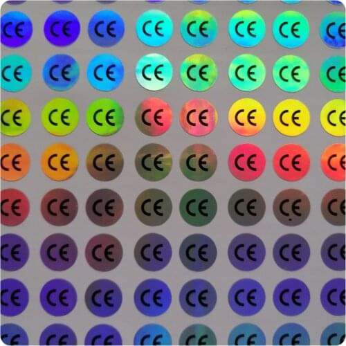 500pcs 10MM DIAMETER hologram CE stickers waterproof adhesive sticker