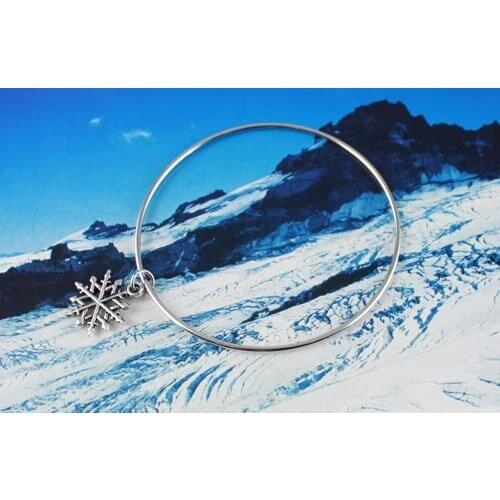 60PCS Fashion wire bracelet Snowflake Charm Bangle Bracelet #20170