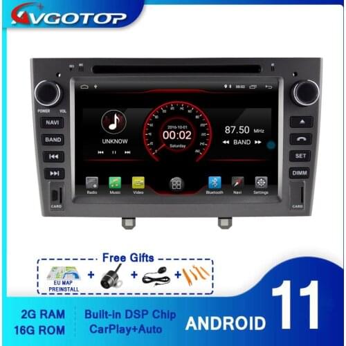 AVGOTOP Android 10 Car Radio Navigation Player for PEUGEOT 408 2010-2011 MP3 MP4 Wifi Vehicle GPS Multimedia