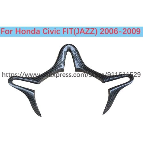Real Carbon Fiber Steering Wheel Drive Gear Cover For HONDA CIVIC FIT (JAZZ) 4D 2006-2009 8TH