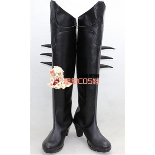 Dragon Nest Argenta Black Long Halloween Christmas Cosplay Shoes Boots X002