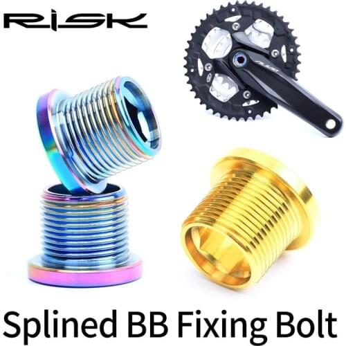 RISK 2pcs M15*12mm MTB Road Bike Spline Bottom Bracket Bolt Titanium Alloy Spline BB Waterproof Dust-proof Bottom Bracket Screw