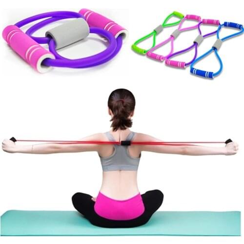 8 Word Resistance Bands Elastic Rope Tension Chest Expander Yoga Pilates Rubber LOOP Latex Fitness Bands Stretch Yoga Training