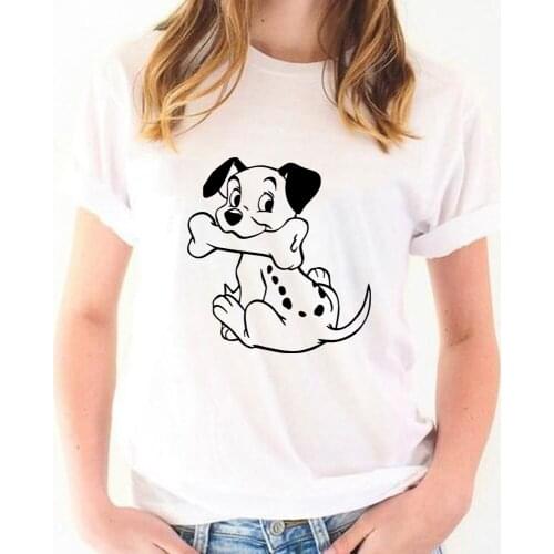 Women Lady Spotted Dog Cartoon Plus Size 3xl Tee Tshirt Female Top Clothes Disney Animated Films 101 Dalmatians Graphic T-shirt
