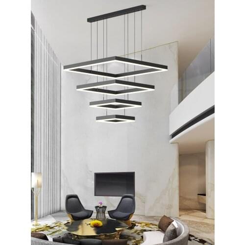 Living Room Simple Modern Atmosphere Dining Room Home Lighting Creative Staircase Chandelier Shopping Mall Led Nordic Model Room