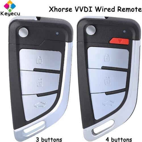 KEYECU XHORSE English Version Knife Wired Flip Universal Remote Control Key - 3 Buttons - for VVDI Key Tool VVDI2, P/N: XKKF21EN
