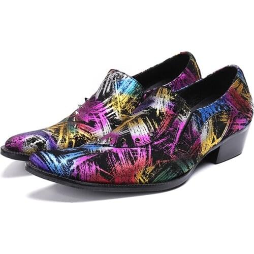 New Arrival Formal Derby Man Dress Shoes Male Genuine Leather Handmade Oxfords Luxury Brand Mens Bridal Wedding Flats Rivets