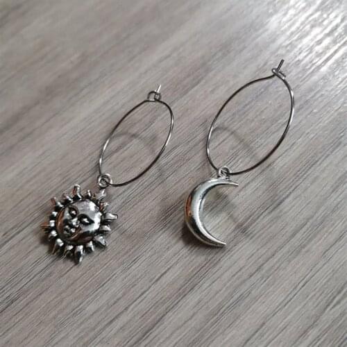 Ring Moon Sun Star Earrings Wicca Witchy Jewellery Witchcraft Pagan Wiccan Esoteric Women 2020 Gift Fashion Delicacy Classical