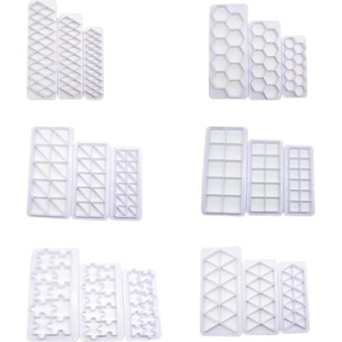 3pcs Geometry fondant cookie cutter cake mold fondant mold fondant cake decorating tools Baking