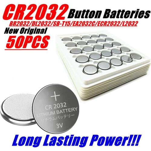 50PCS /Lot High Quality CR2032 3V Coin Button Battery , For Bluetooth Controller , Computer, Calculator, Motor Vehicle