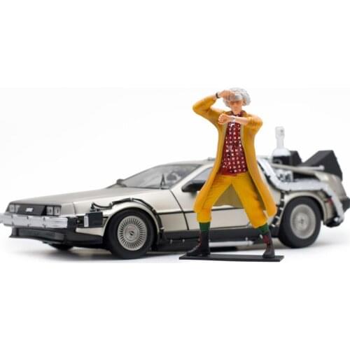 1:18 Scale DeLorean Time Machine Flight Edition Car Model Metal Diecast Back to the future Vehicle Models Collection Display Toy