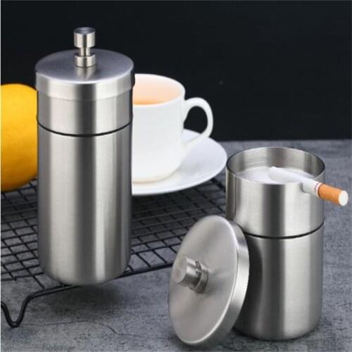 2021 June new Trendy and fashionable car smoke cup 304 stainless steel heightened smoke cup Windproof car smoke cup