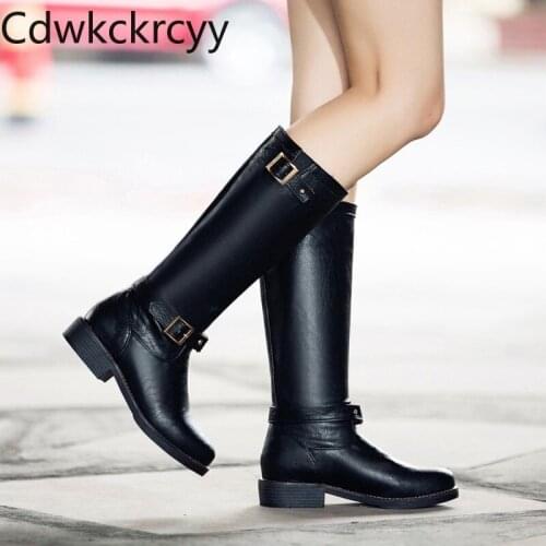 Winter The New fashion Round head Thick heel Knight boots student Leisure Handsome Plus velvet Keep warm High heel Women boots