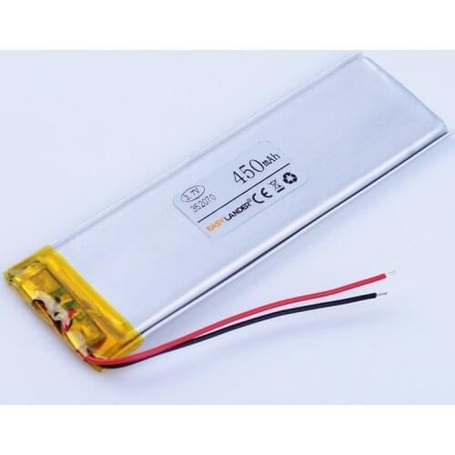 352070 3.7V 450mAh Rechargeable li Polymer Li-ion Battery For bluetooth MP3 MP4 Game Player GPS PSP speaker toys phone