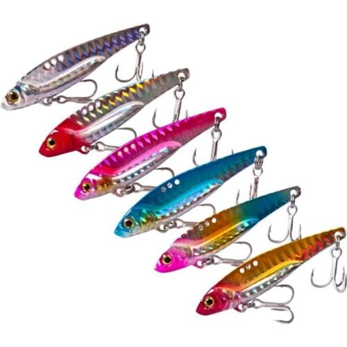 6Colors 3D Eyes Metal Vib Blade Lure 5/7.5/13/16/20G Sinking Vibration Baits Artificial Vibe for Bass Pike Perch Fishing