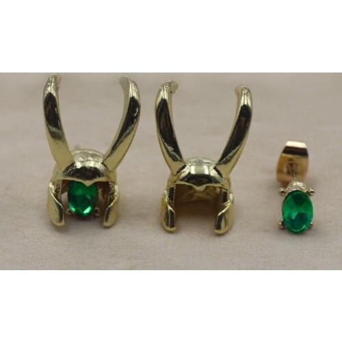Fashion Personality Creativity Loki Helmet Avenger Charm Superhero Loki Stud Earrings for Men Women Trend Jewelry Gift
