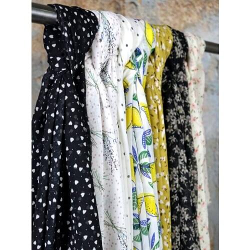 Chiffon Fabric By The Meter Per Micro Transparent Floral Dot Printed Dress Skirt for Sewing Flowers Fabrics Brocade Summer Diy