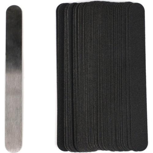 Straight Replacement Nail File Buffer Removable SandPaper with Stainless Steel Handle Metal Sanding Files Polishing Nail Tools
