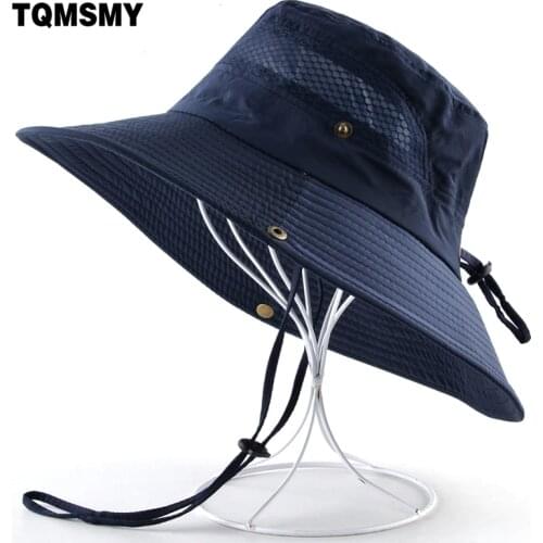 TQMSMY Sun Hats for men Bucket Hat womens Wide Brim Anti-UV cap mens summer Fishing Caps Breathable mesh bone Beach hat man