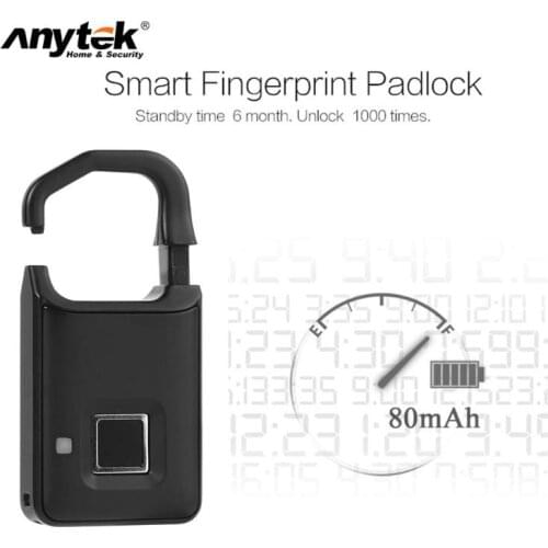Anytek P4 Zinc Alloy lock / Fingerprint Lock / Fingerprint Padlock Smart Home Security System Fingerprint unlocking Household