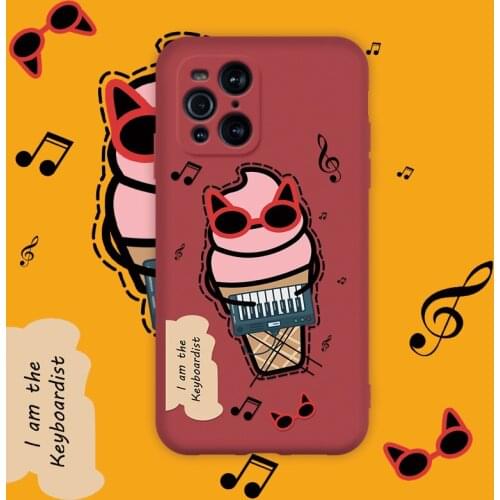 ASINA Liquid Silicone Case For Find X3 X2 Lite Neo Cartoon Ice Cream Couple Cover Bumper For OPPO Reno 6 5 4 3 2 Pro Funda Capa
