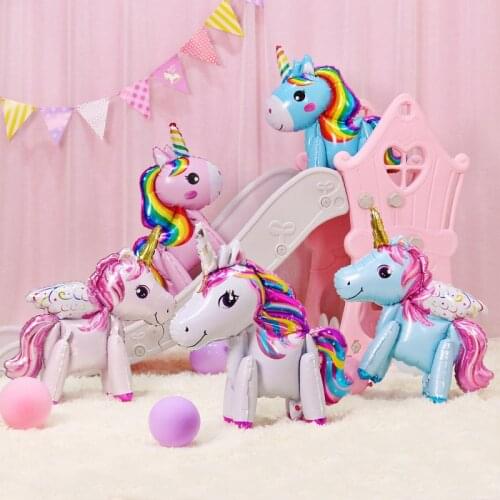 1pc Baby Shower 3D Giant Unicorn Balloon Inflatable Rainbow Horse Balloons Kid Toy Unicorn Birthday Party Decoration Supplies