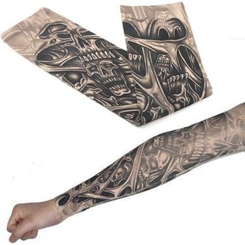 1pc Simulate Tattoo Arm Sleeve Temporary Fake Large Kit On Protection Uv Sleeve Pattern Outdoor Arm Tattoo Slip Fashion Sle P8D9