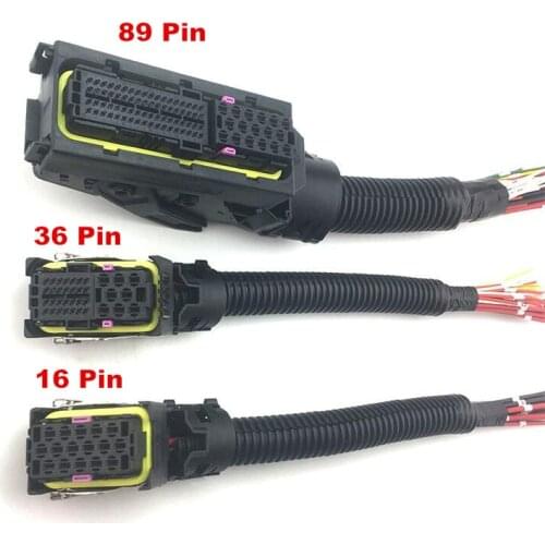 16 Pin 36 Pin 89 Pins/Way EDC7 Common Rail ECU Connector Auto PC Board Socket With Wiring Harness Pigtail For Bosch 1928404195