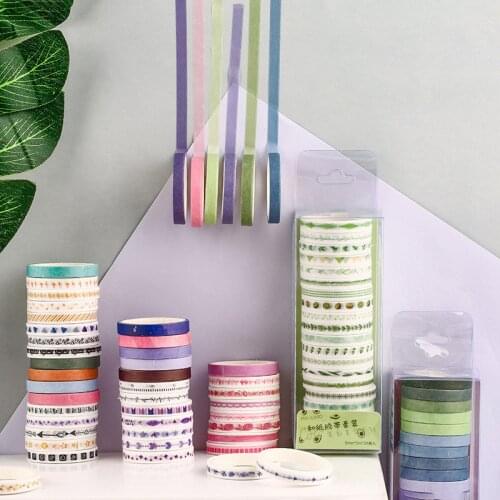 20pcs/Set Morandi Washi Tape Solid Color Masking Tape Decorative Adhesive Tape Sticker Scrapbooking Album Stationery Supply