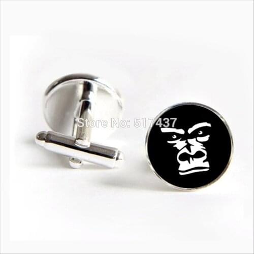2016 Fashion Gorillas Cufflinks Gorilla Cuff link Animal Silhouette Cufflink Fashion Black Round Cufflinks