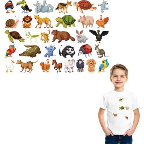 32Pcs/Set Small Animal Iron On Transfer Little Turtle Fashion Diy Accessory Iron On Stickers Clothes Heat Transfer