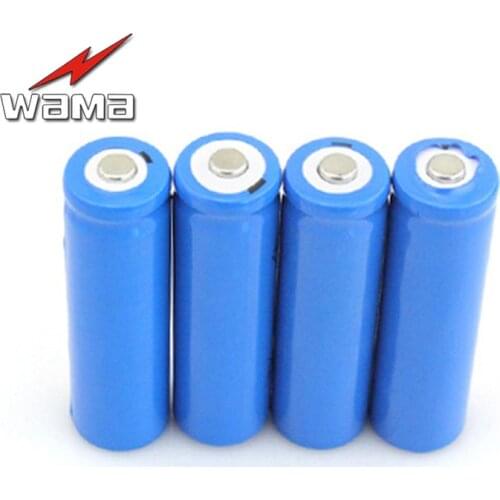 4pcs/Lot Wama 100% Real 750mAh 14500 Li-ion 3.7V AA size Protected Rechargeable Batteries For Power Bank Flashlight