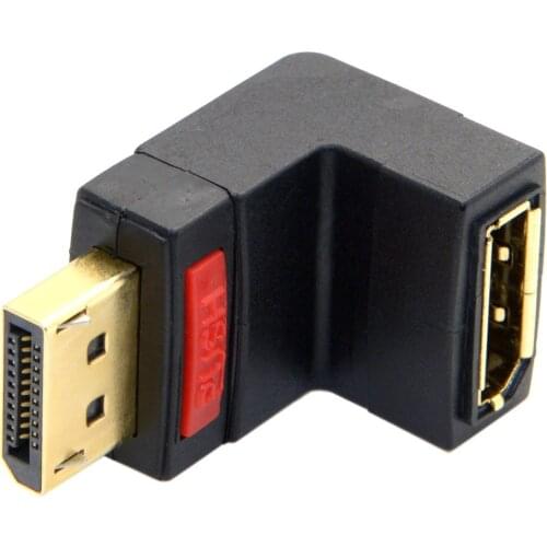 Jimier Up Angled 90 Degree DisplayPort DP Male to Female Extension Adapter